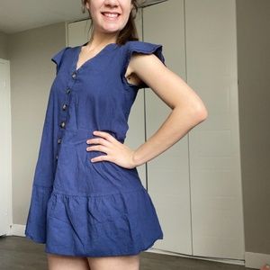 Blue button up dress